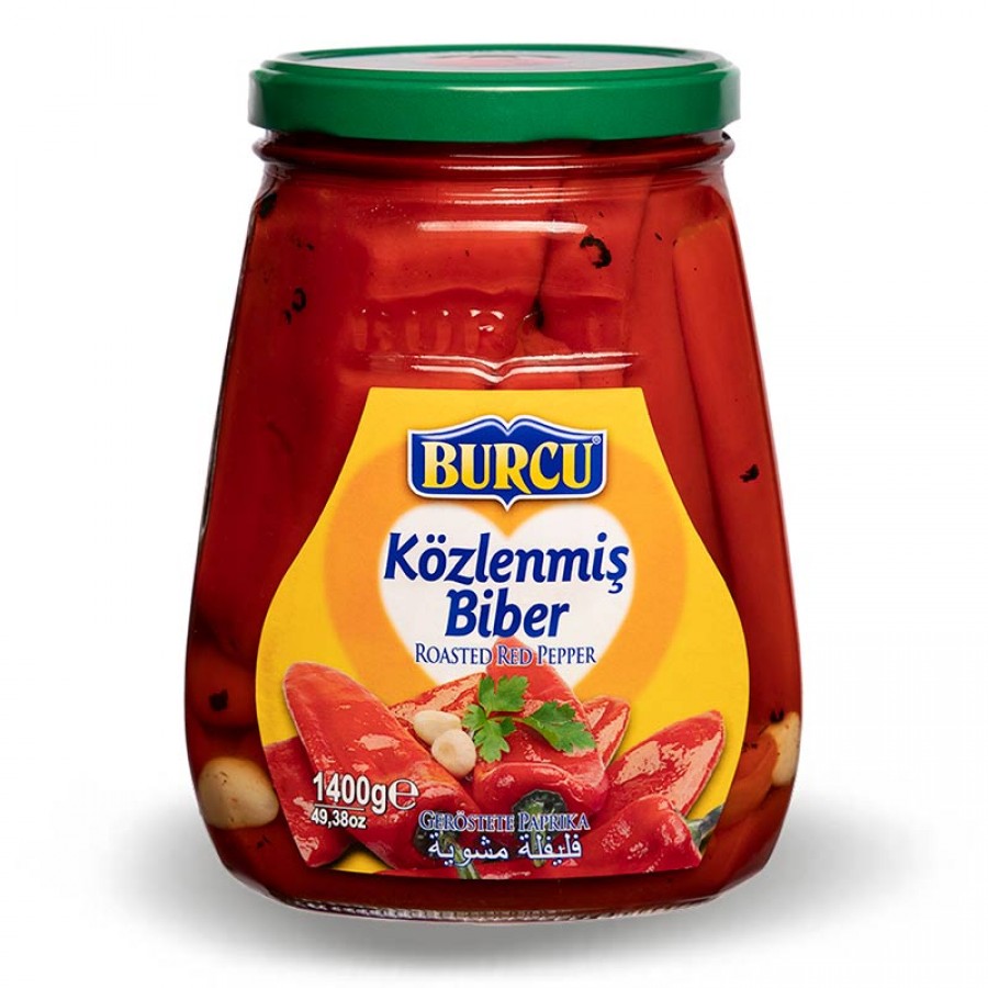 BURCU ROASTED RED PEPPER IN GLASS JAR 1400 GR / 8691573019142