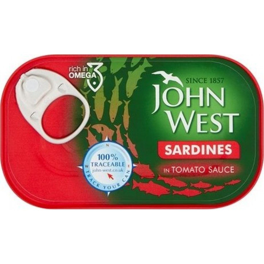 John WEST SARDINES IN TOMATO 120G 5000171010209