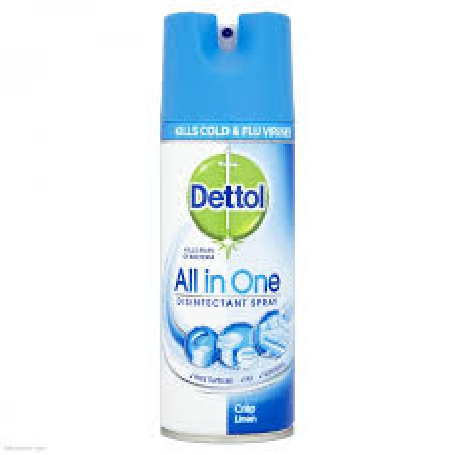 Dettol All in One Disinfectant Spray Crisp Linen 400ml (5011417565209)