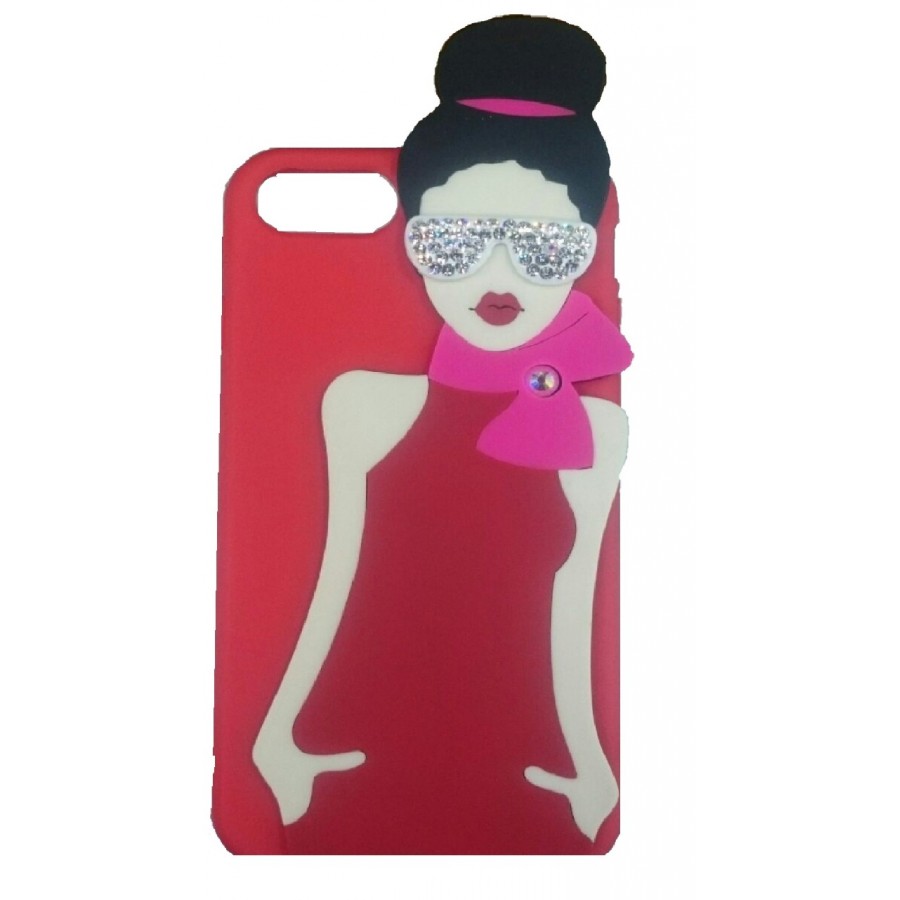 iPhone 6 Mobile Cover (Red with Diamonds Gogals 1515-2)
