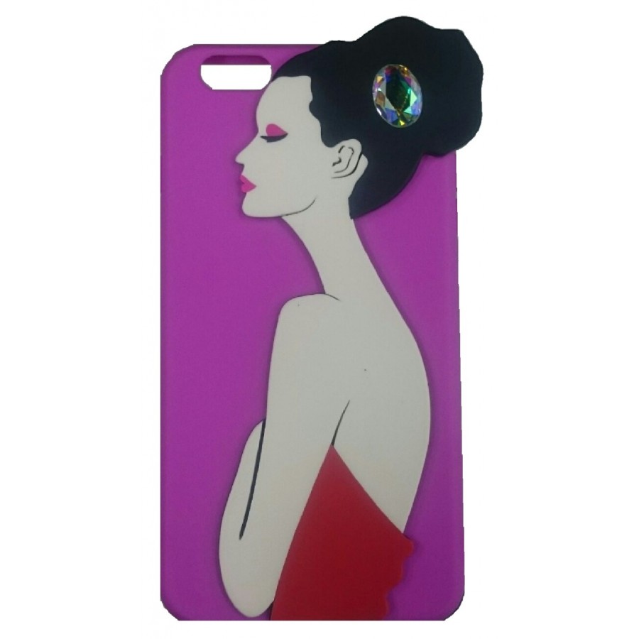iPhone 7 Mobile Cover (Purple with Girl 1514-1)