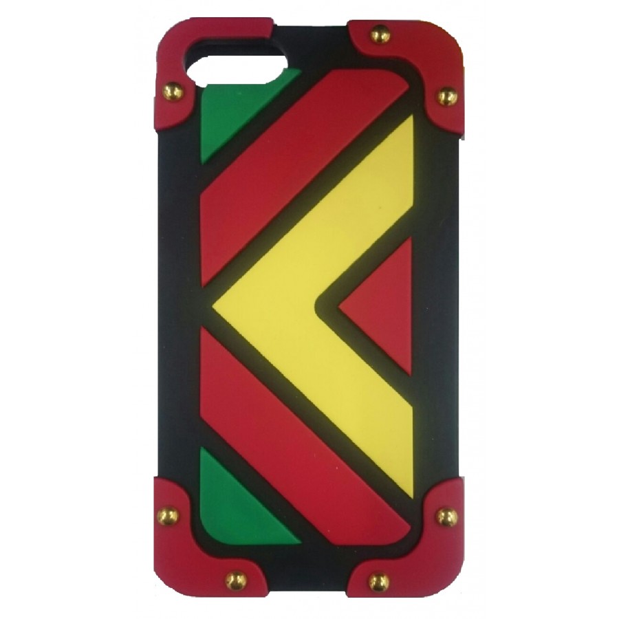 iPhone 7 Mobile Cover Black, Red, Yellow & Green 1514-4