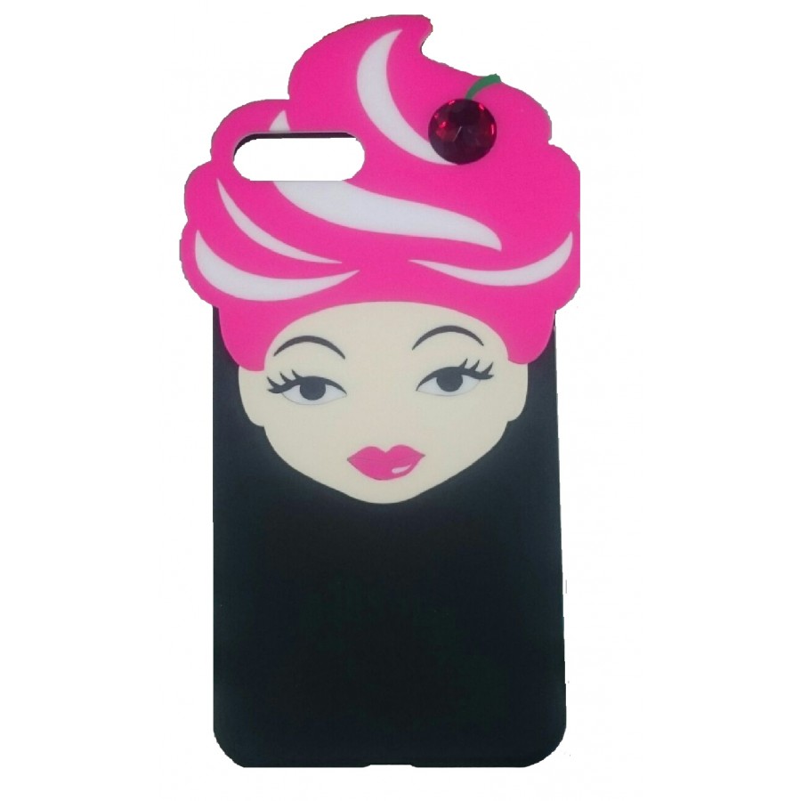 iPhone 6 Mobile Cover Black (Dark Pink, Red Diamond 1515-3)