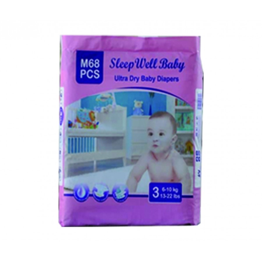 Sleep Well Baby Diapers  68 Pieces 92947658129571