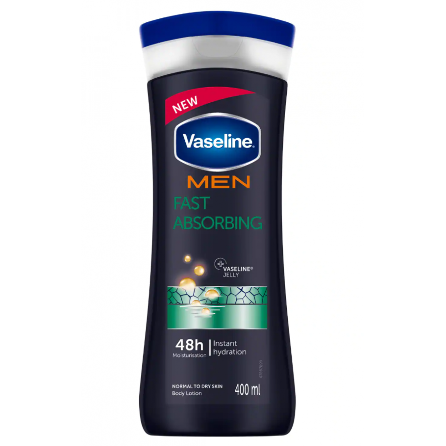 Vaseline men fast absorbing body lotion 400ml 6001087012003