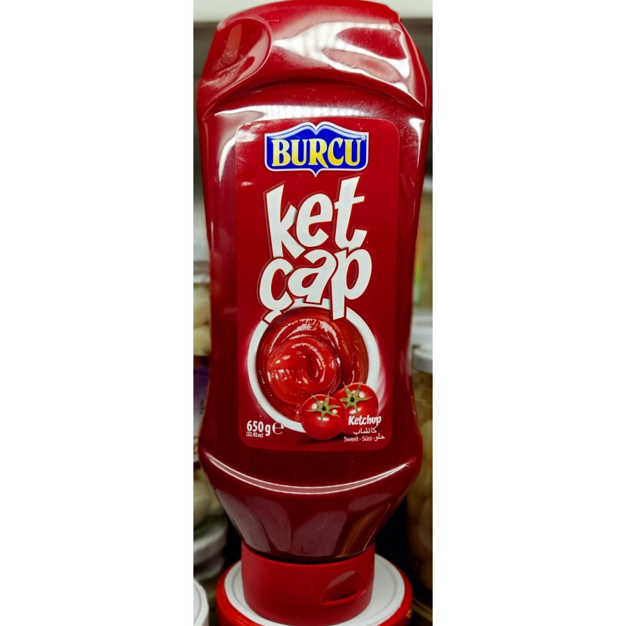 Burcu Ketchup Mild Top Down in Plastic Bottle 650g 8691573071133