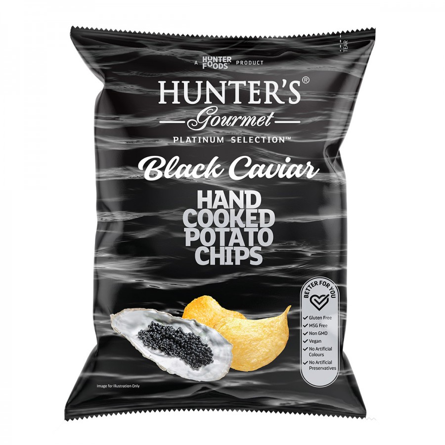 hunters-gourmet-hand-cooked-potato-chips-black-caviar-platinum-selection-125gm 733603099125