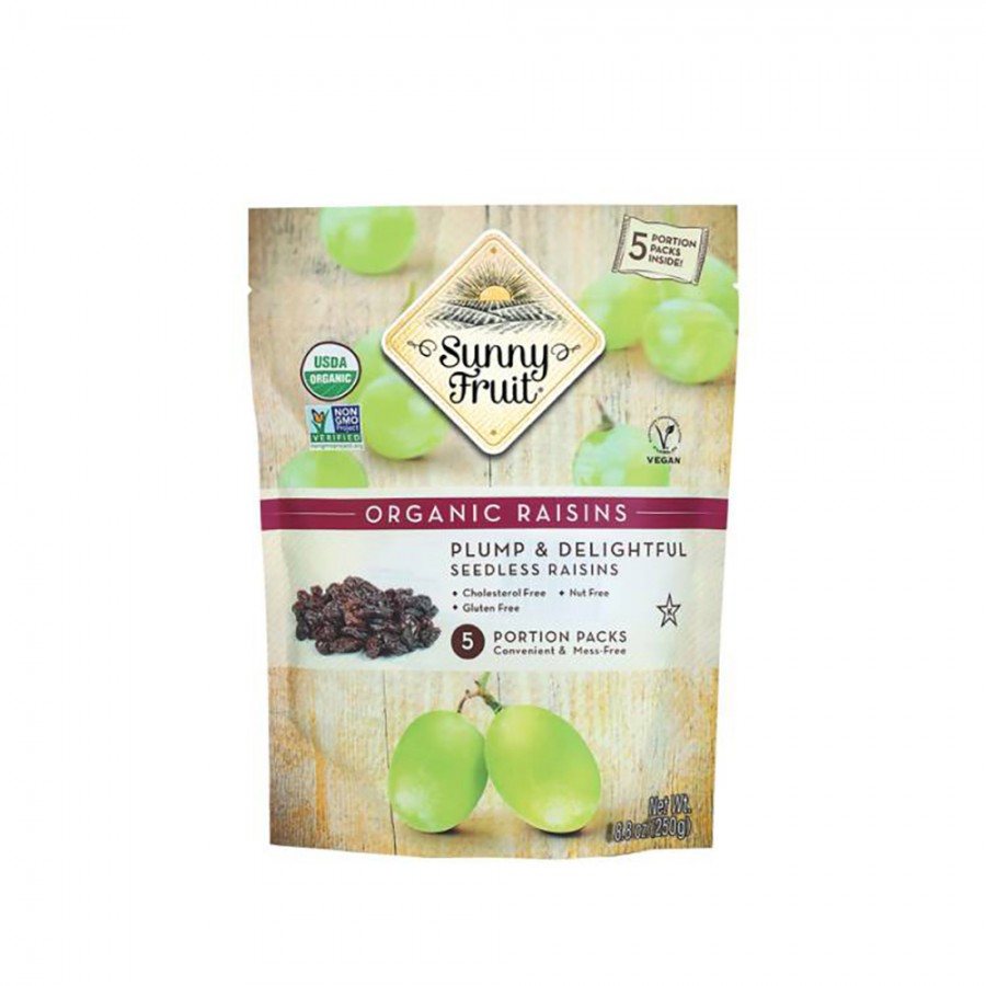 Sunny fruit organic raisins 250g 842515020155