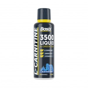 Basix-L-Carnitine-3500-Liquid-Green-Tea-Vitamin C-Blue-Razz-Rush 480ml 5060686530517