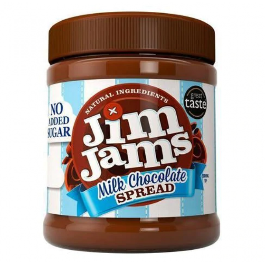 Jim jams no added sugar hazelunt chocolate spread 350g 5060376790047 