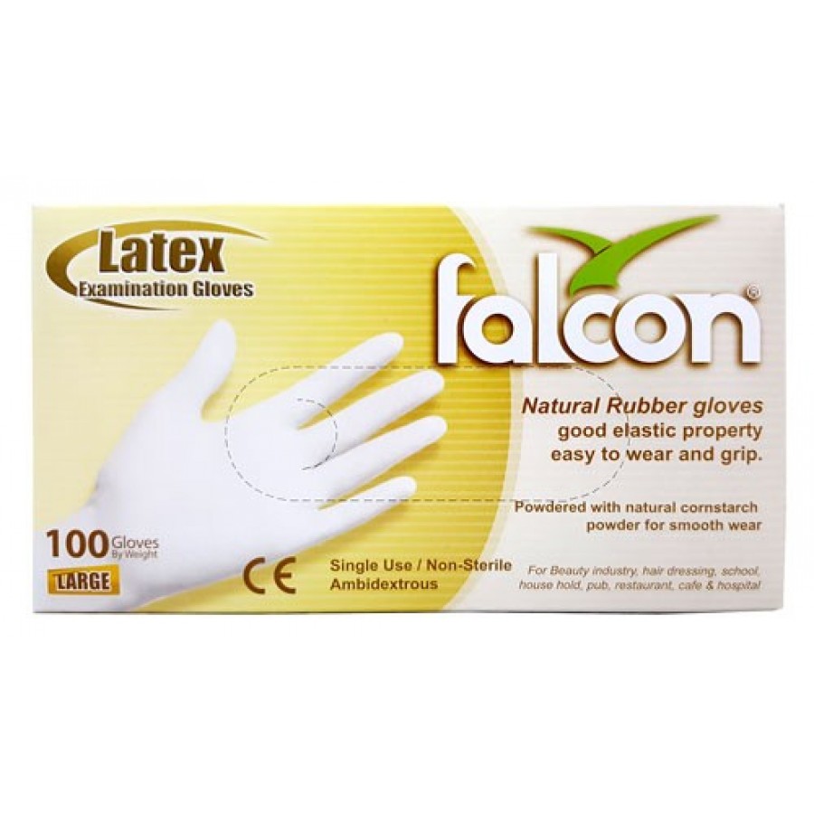 Falcon Latex Examination Gloves 100 (6291055017912)